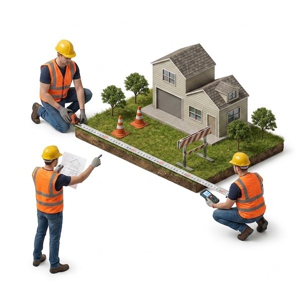 Construction site manager completing a digital safety inspection checklist on iPad