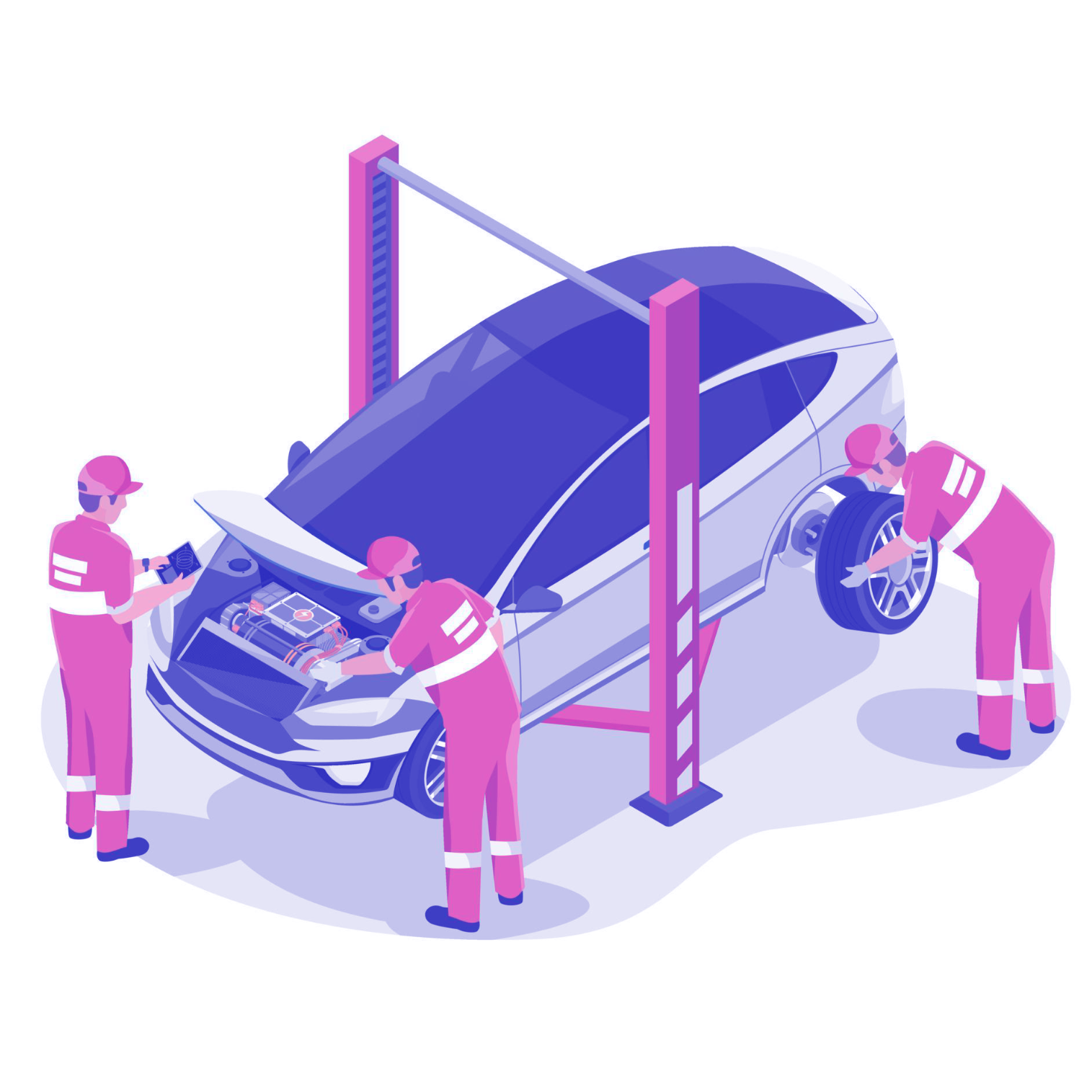 Garage and vehicle inspection template